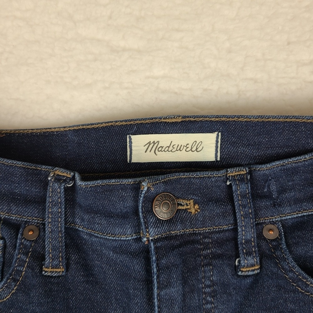 MADEWELL Jeans Womens 27 Blue 9" Mid Rise Skinny Dark Wash Denim - Picture 3 of 14